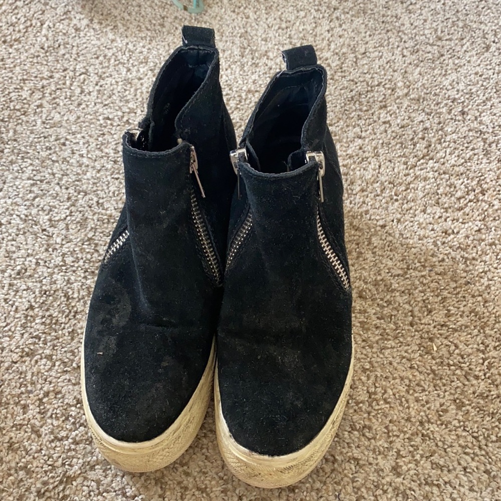 Black Steve Madden wedge sneakers, size 7.5